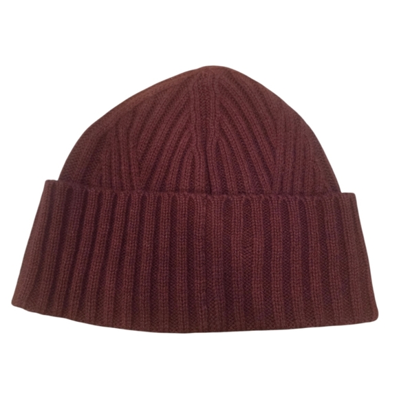 NWT AllSaints Travelling Rib Cuff Beanie – Tawny Port Red - Picture 6 of 7